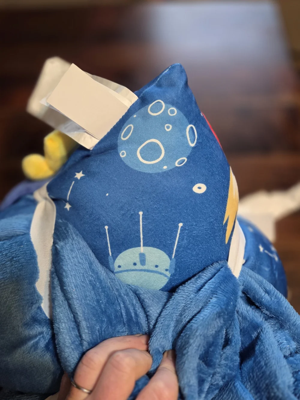 Comfort Bay Plush Rocket Kids 3 Pc Travel Set Blue & Red Space Accents